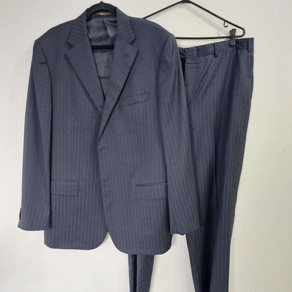 Corneliani Pants Jacket Suits 100% Extrafine Virgin Wool 47L Made In Italy